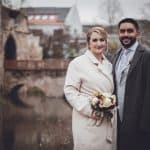 The emotional moment captures the timeless love between the couple in a vintage-inspired setting, ra.